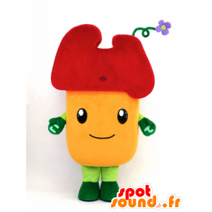 Daitchu mascot, yellow flower, red and green - MASFR26090 - Yuru-Chara Japanese mascots