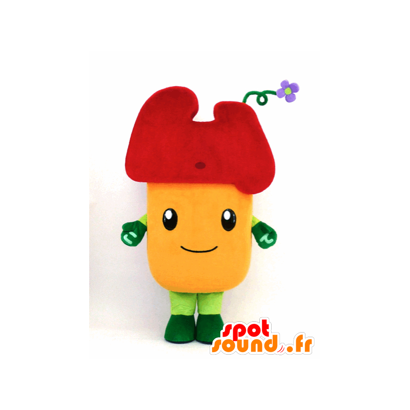 Mascot Daitchu, gele bloem, rood en groen - MASFR26090 - Yuru-Chara Japanse Mascottes