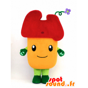 Daitchu mascotte, fiore giallo, rosso e verde - MASFR26090 - Yuru-Chara mascotte giapponese