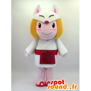 Kitsunemusume chan maskot, pige med ræv kostume - Spotsound