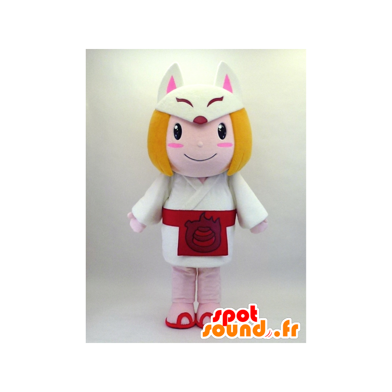 Menina Mascot Kitsunemusume chan com traje fox - MASFR26093 - Yuru-Chara Mascotes japoneses