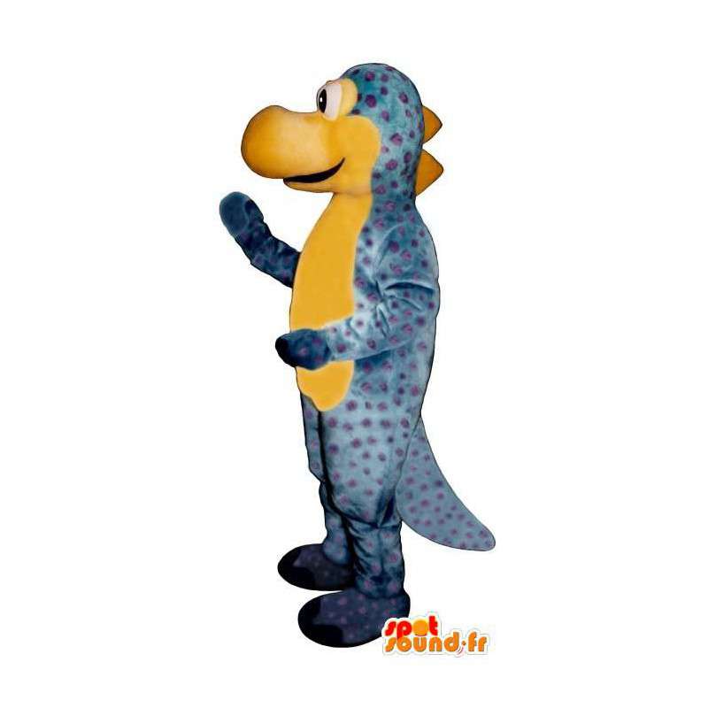Blauwe en gele draak mascotte. Dragon Costume - MASFR006883 - Dragon Mascot