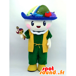 Mascot Tsunopyon geklede man in geel en groen - MASFR26098 - Yuru-Chara Japanse Mascottes