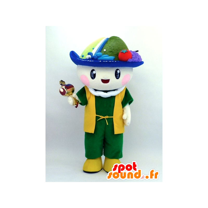 Mascot Tsunopyon homem vestido de verde e amarelo - MASFR26098 - Yuru-Chara Mascotes japoneses