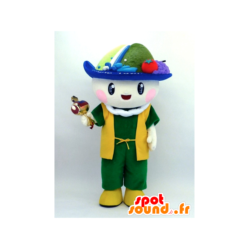 Mascot Tsunopyon pukeutunut mies keltainen ja vihreä - MASFR26098 - Mascottes Yuru-Chara Japonaises