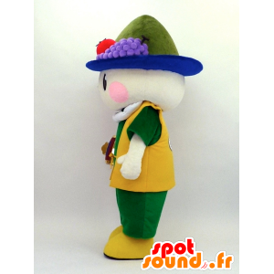 Tsunopyon maskot, snögubbe klädd i gult och grönt - Spotsound