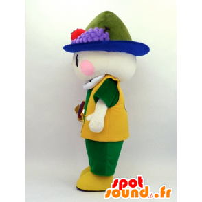 Tsunopyon mascot dressed man in yellow and green - MASFR26098 - Yuru-Chara Japanese mascots