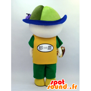 Tsunopyon mascot dressed man in yellow and green - MASFR26098 - Yuru-Chara Japanese mascots