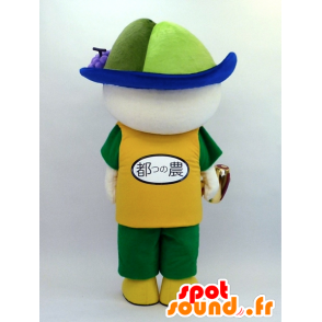 Mascot Tsunopyon geklede man in geel en groen - MASFR26098 - Yuru-Chara Japanse Mascottes