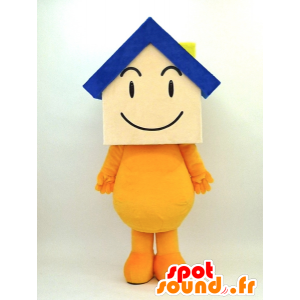 Mascotte de Hiro-kun, bonhomme avec une tête en forme de maison - MASFR26099 - Mascottes Yuru-Chara Japonaises