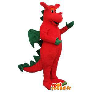 Costume de dragon rouge et vert - Costume personnalisable - MASFR006884 - Mascotte de dragon