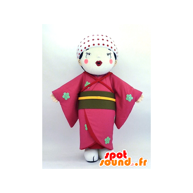 Mascot Okozu, mulher japonesa no vestido tradicional - MASFR26101 - Yuru-Chara Mascotes japoneses