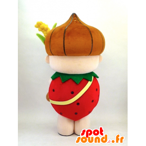 Mascot Shiraishi Minori-chan, dressed in strawberry and onion - MASFR26104 - Yuru-Chara Japanese mascots