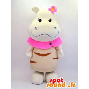 Mascot Hippo, weiß Nilpferd - MASFR26105 - Yuru-Chara japanischen Maskottchen