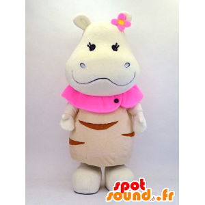 Mascot hipopótamo, hippopotamus branco - MASFR26105 - Yuru-Chara Mascotes japoneses