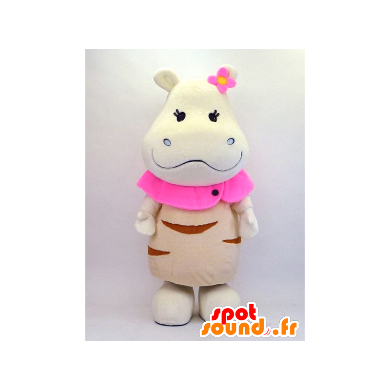 Mascot Hippo, weiß Nilpferd - MASFR26105 - Yuru-Chara japanischen Maskottchen