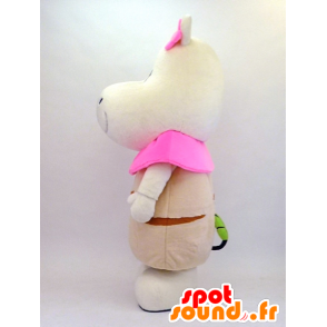 Mascot Hippo, white hippopotamus - MASFR26105 - Yuru-Chara Japanese mascots