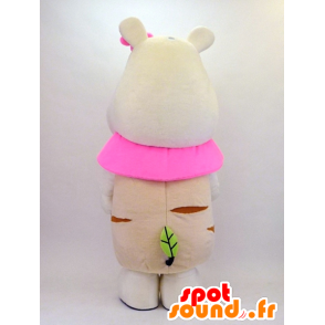 Mascotte de Hippo, hippopotame blanc - MASFR26105 - Mascottes Yuru-Chara Japonaises