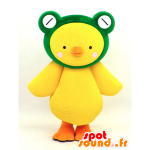 Mascot Pyokotan, gul kylling kledd som en frosk - MASFR26108 - Yuru-Chara japanske Mascots