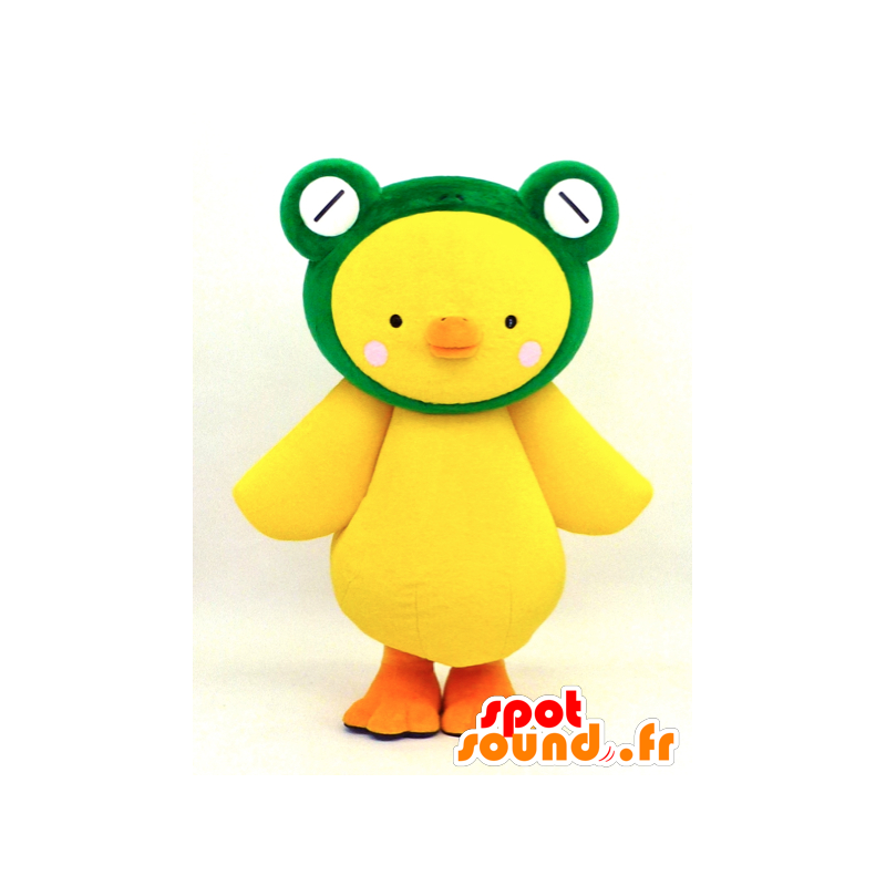 Mascotte de Pyokotan, poussin jaune déguisé en grenouille - MASFR26108 - Mascottes Yuru-Chara Japonaises