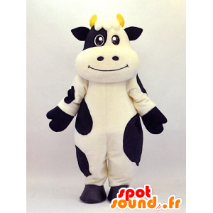 Mascota de Ganado-kun, vaca blanco y negro con cuernos - MASFR26109 - Yuru-Chara mascotas japonesas