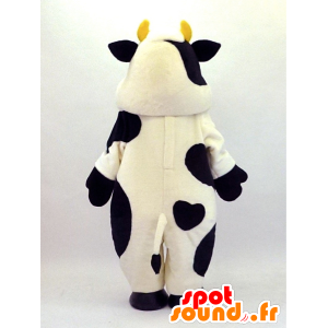 Mascotte de Cattle-kun, vache blanche et noire avec des cornes - MASFR26109 - Mascottes Yuru-Chara Japonaises