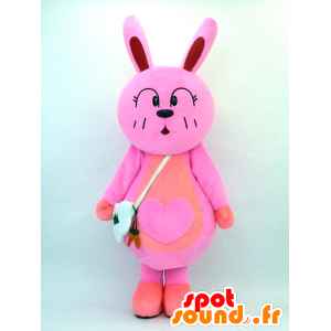 Mascotte de Momo-chan, grand lapin rose - MASFR26110 - Mascottes Yuru-Chara Japonaises