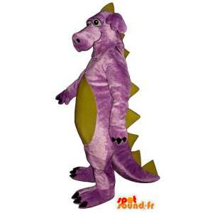 Mascot pink and yellow dinosaur. Dinosaur costume - MASFR006888 - Mascots dinosaur