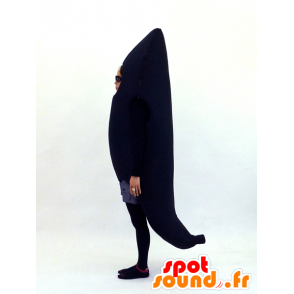 Sort Bananaman maskot, sort banan - Spotsound maskot kostume