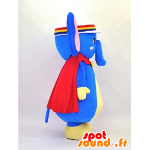 Mascotte de Dai-chan, éléphant bleu avec une cape rouge - MASFR26118 - Mascottes Yuru-Chara Japonaises