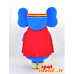 Mascotte de Dai-chan, éléphant bleu avec une cape rouge - MASFR26118 - Mascottes Yuru-Chara Japonaises