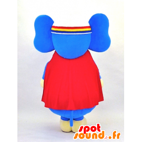 Dai-chan mascotte, blauwe olifant met een rode cape - MASFR26118 - Yuru-Chara Japanse Mascottes