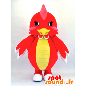 Mascotte de Sue-chan, poule rouge et jaune - MASFR26120 - Mascottes Yuru-Chara Japonaises