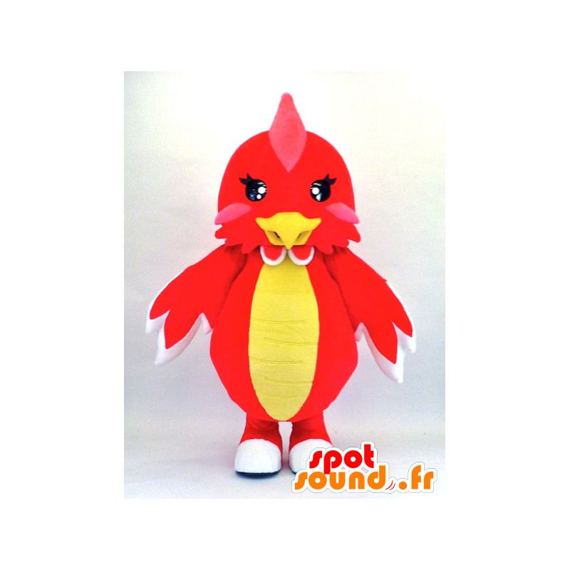 Mascotte de Sue-chan, poule rouge et jaune - MASFR26120 - Mascottes Yuru-Chara Japonaises