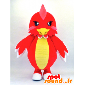 Sue-chan mascot, red and yellow chicken - MASFR26120 - Yuru-Chara Japanese mascots