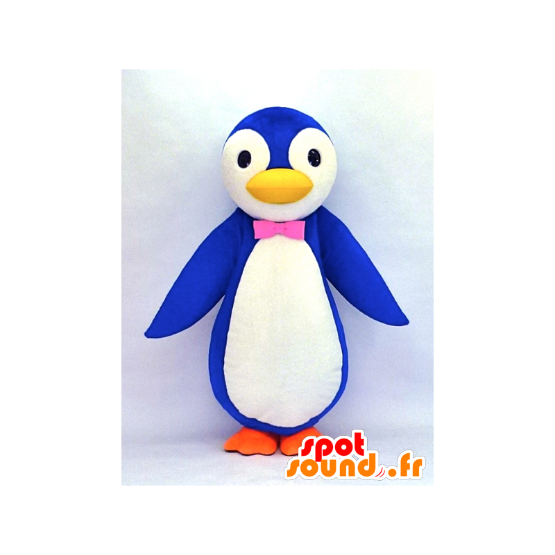 Mascotte de Fami, pingouin bleu et blanc - MASFR26121 - Mascottes Yuru-Chara Japonaises
