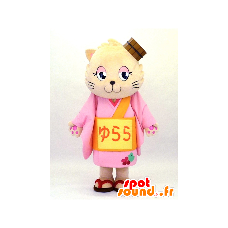 Yupa mascotte, gatto vestita rosa - MASFR26122 - Yuru-Chara mascotte giapponese