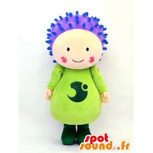 Higotai mascotte, fiore viola e verde - MASFR26124 - Yuru-Chara mascotte giapponese