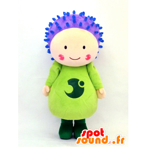 Mascot Higotai, violetti ja vihreä kukka - MASFR26124 - Mascottes Yuru-Chara Japonaises