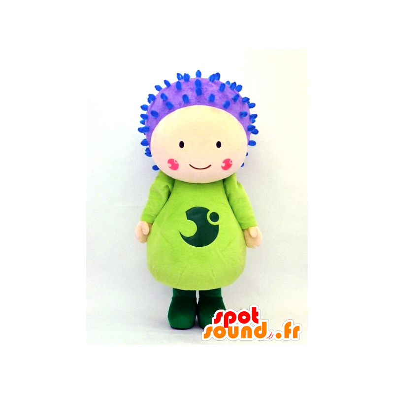 Higotai mascotte, fiore viola e verde - MASFR26124 - Yuru-Chara mascotte giapponese