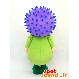 Higotai mascotte, fiore viola e verde - MASFR26124 - Yuru-Chara mascotte giapponese