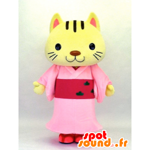 Mascota Konyan, vestido rosado de chat - MASFR26125 - Yuru-Chara mascotas japonesas