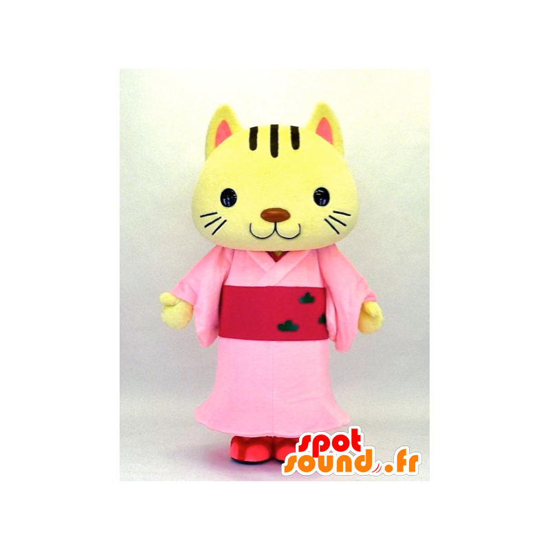 Konyan mascot, pink dress chat - MASFR26125 - Yuru-Chara Japanese mascots