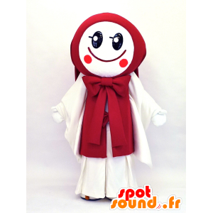 Mascot Uzume-chan, girl in red and white outfit - MASFR26128 - Yuru-Chara Japanese mascots