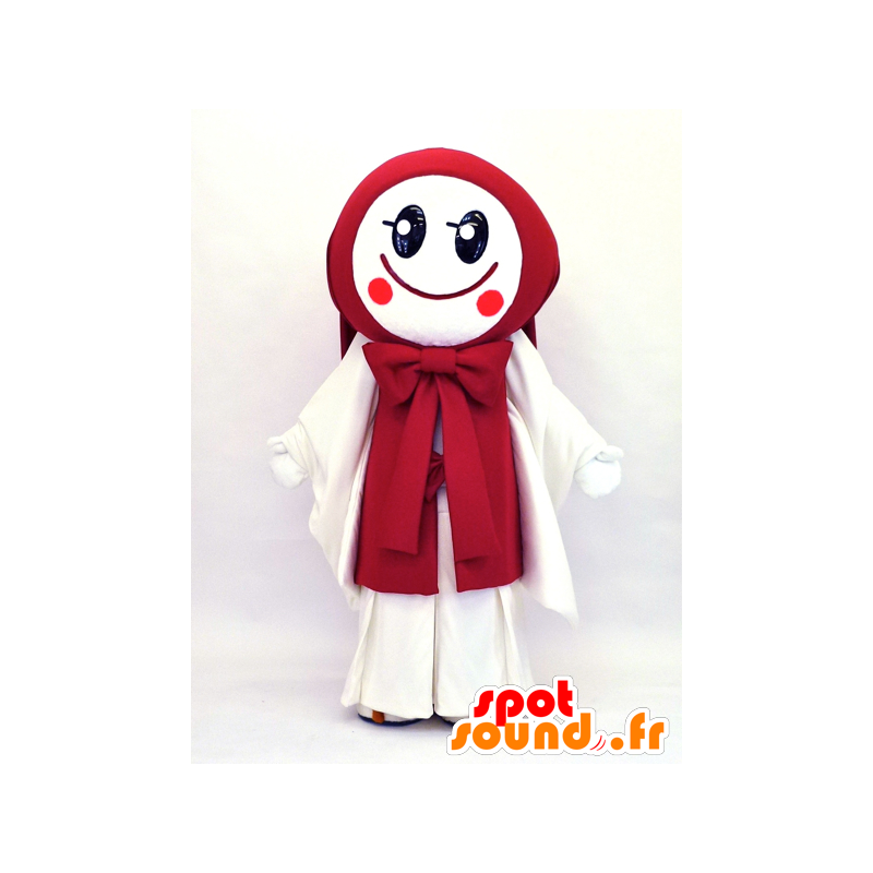 Mascot Uzume-chan, chica en traje rojo y blanco - MASFR26128 - Yuru-Chara mascotas japonesas