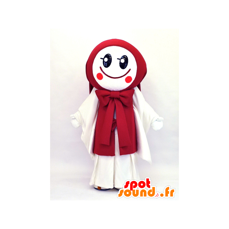 Uzume-chan maskot, flicka i röd och vit outfit - Spotsound