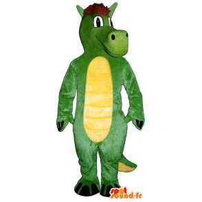 Mascot grønn og gul dinosaur. drage kostyme - MASFR006892 - dragon maskot