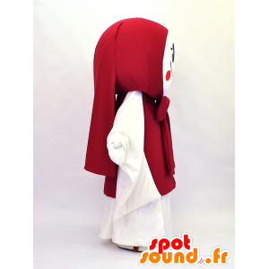 Mascotte Uzume-chan, ragazza in abito rosso e bianco - MASFR26128 - Yuru-Chara mascotte giapponese