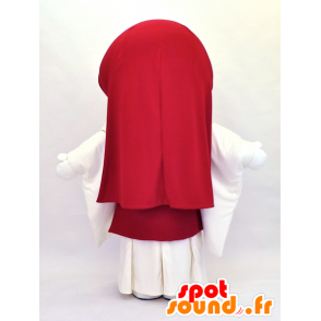 Mascotte Uzume-chan, ragazza in abito rosso e bianco - MASFR26128 - Yuru-Chara mascotte giapponese