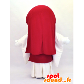 Maskot Uzume-chan dívka v červené a bílé oblečení - MASFR26128 - Yuru-Chara japonské Maskoti